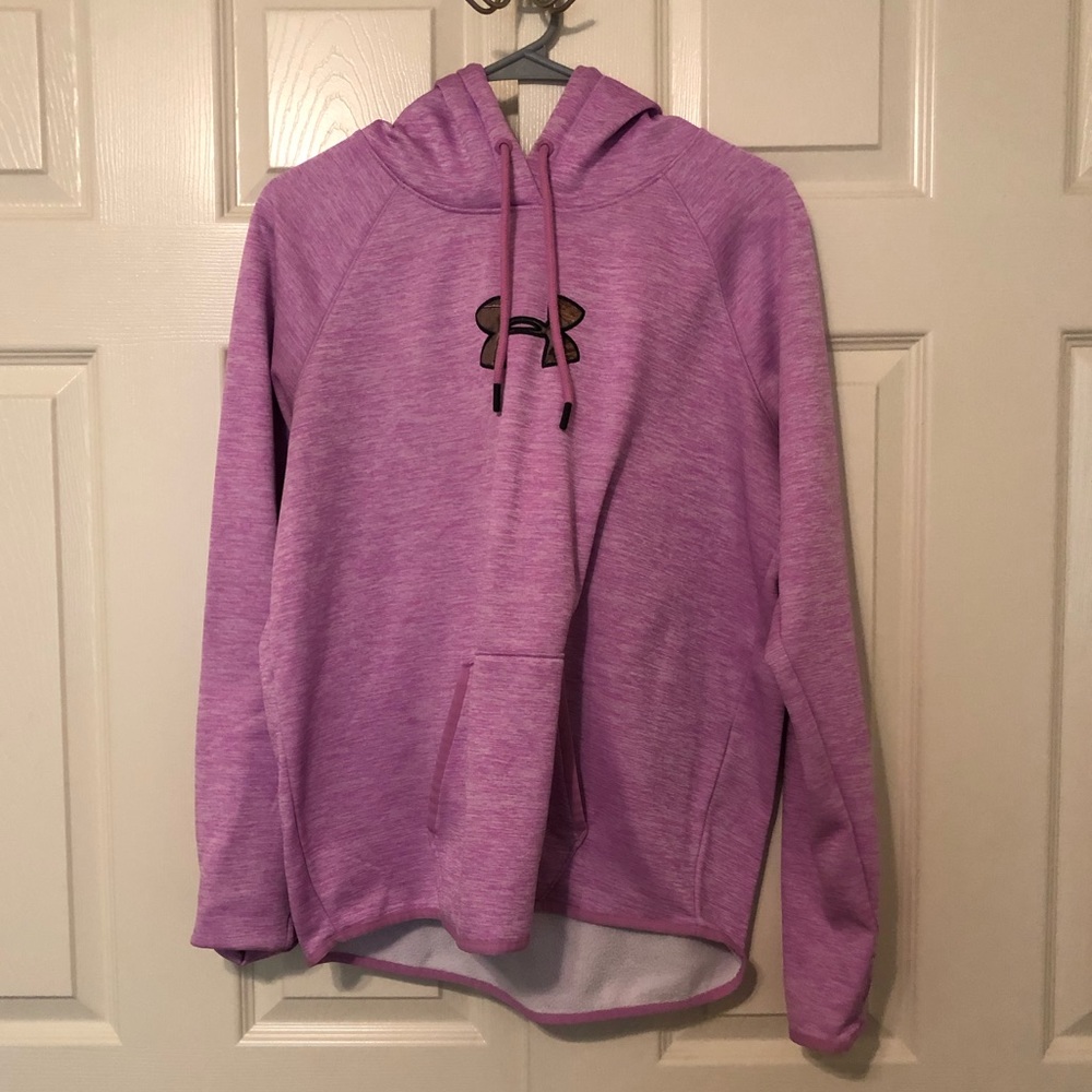 Pink Under Armour hoodie with Camo Logo and Hoodie